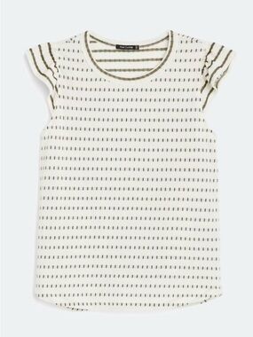 STACCATO - Jurmala Flutter Sleeve Knit Top with Cream & Olive Accent